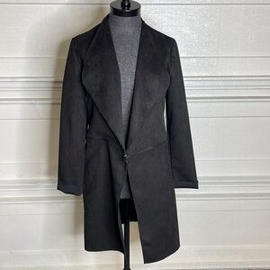 Venti 6 Black Faux Suede Coat Jacket Size Medium